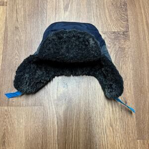 Children’s Place Winter Trapper Hat Toddler Size 2T/3T Blue Black Gray Ear Cover